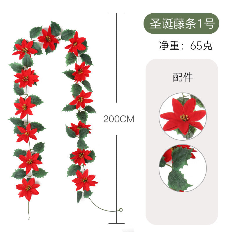 Christmas Berry Vine Garland – Artificial Red Berry Wall Decor