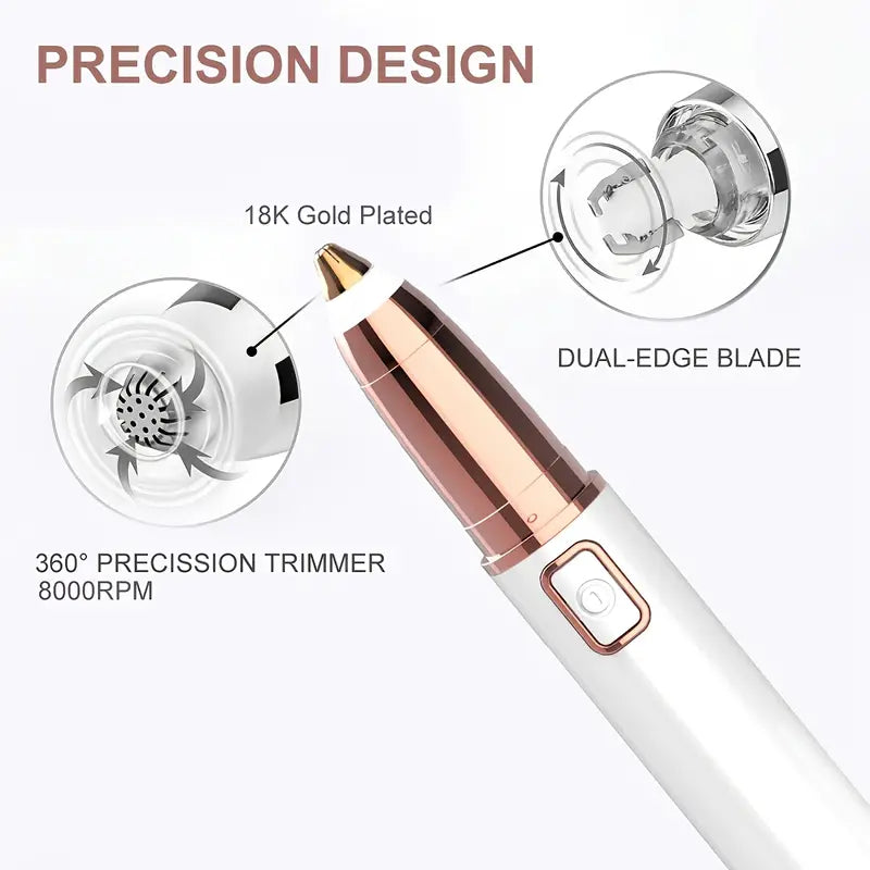 Rechargeable Eyebrow & Facial Hair Remover – Painless Precision Trimmer