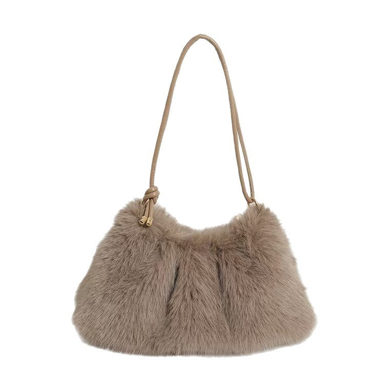 Plush Faux Fur Shoulder Bag