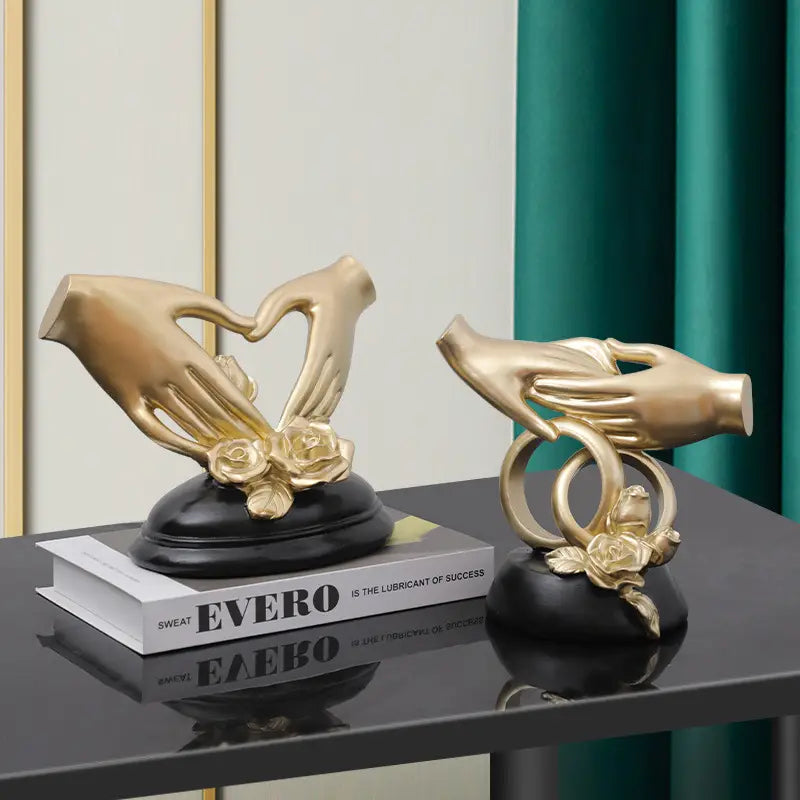 Holding Hands Resin Sculpture - Romantic Wedding & Home Decor