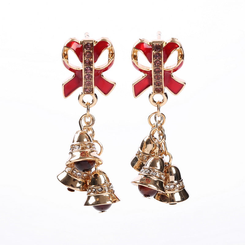 Christmas Bell & Bow Earrings