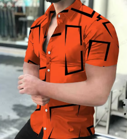 Men's 3D Print Shirt | Bold Graphic Short Sleeve Top