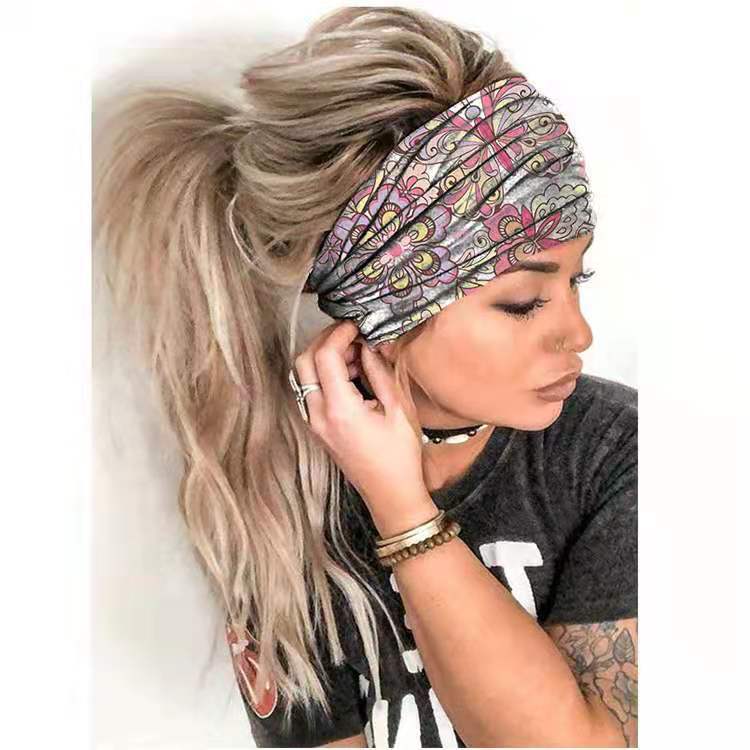 Floral Print Wide Headband – Yoga & Everyday Hair Band