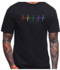 Buntes EKG-Herzschlag-Baumwoll-T-Shirt