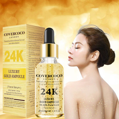 Sérum Visage Hydratant et Raffermissant à l'Or 24K | Resserrant les Pores