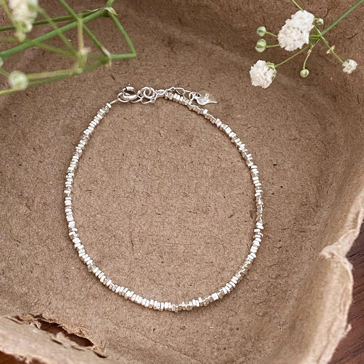 Sterling Silver Triangle Broken Bracelet
