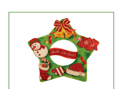 Christmas Wreath Decoration, Paper Cartoon Style