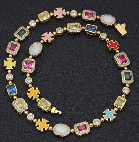 Hip-Hop Gemstone Necklaces & Bracelets