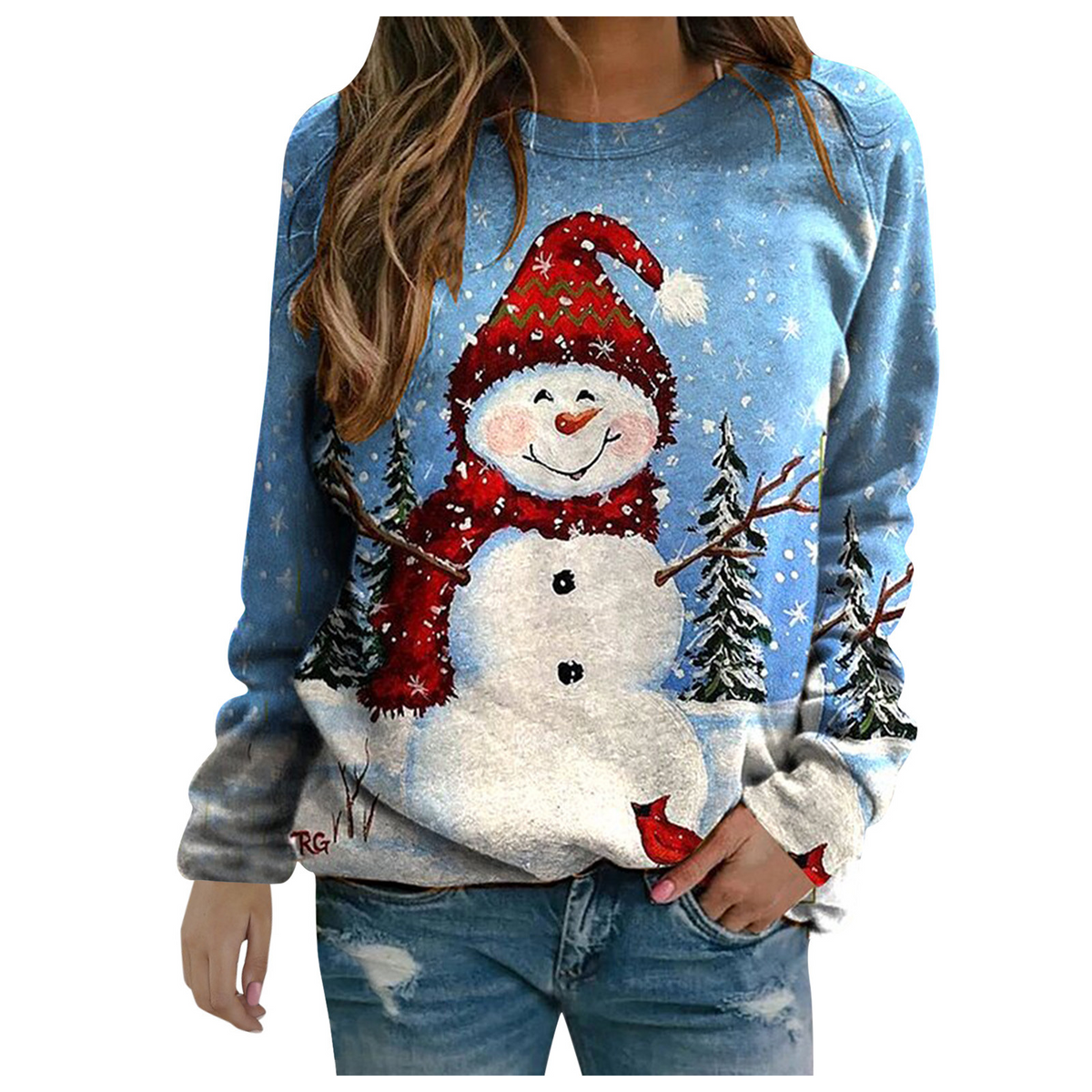 Women's Christmas Print Pullover Top