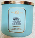 Bath & Body Works White Barn Lakeside Morning 3-Wick Candle – Essential Oils, 14.5oz