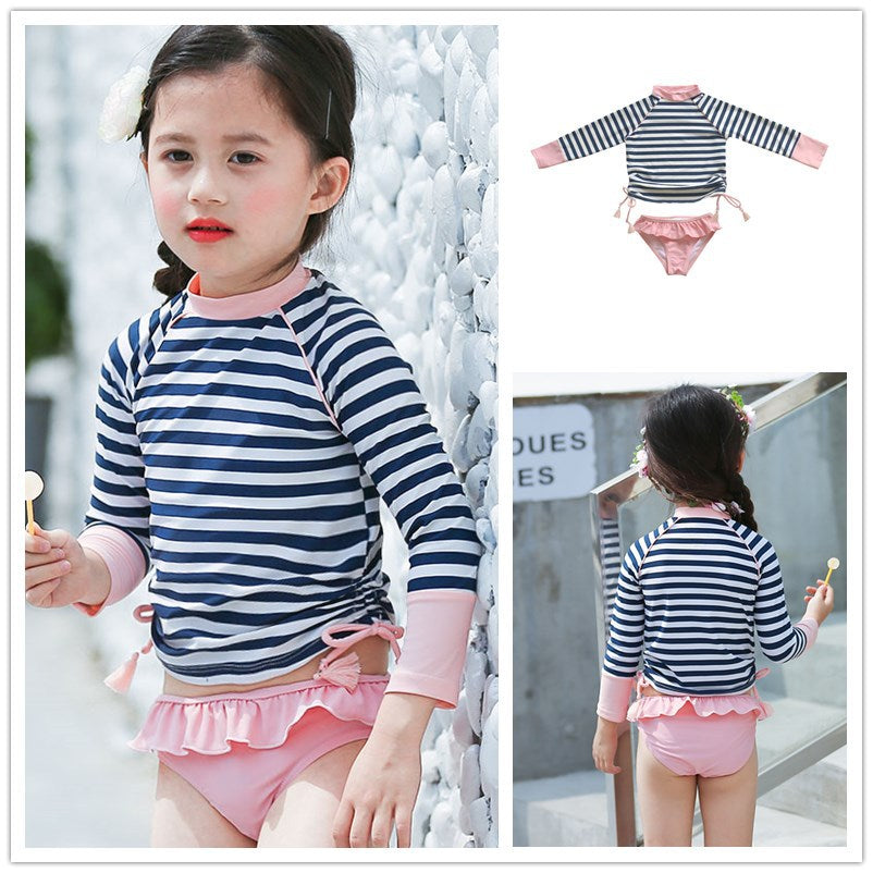 Kids' Long Sleeve Floral Swimsuit Set