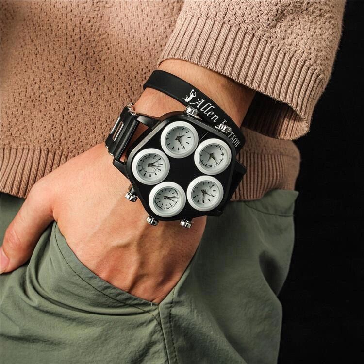 Oversized Five-Dial Quartz Watch