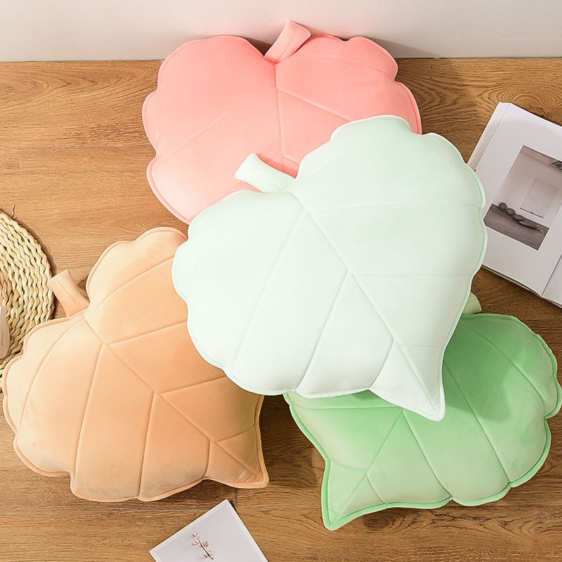 Coussin décoratif 3D en forme de feuille de cœur pour chambre d'enfant et décoration intérieure