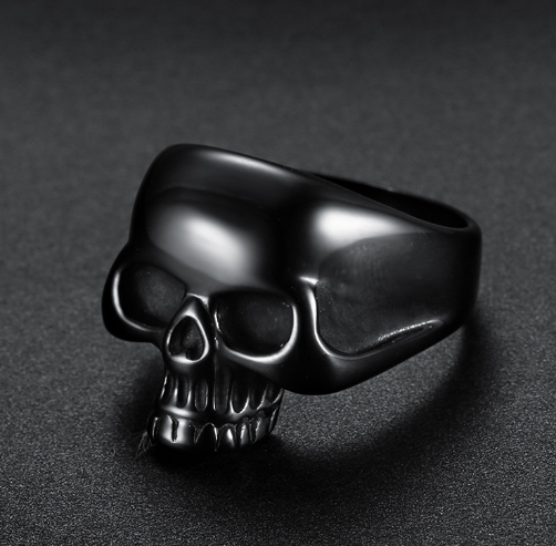 Skull Titanium-Steel Statement Ring