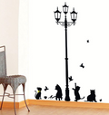 Wandtattoos „Schwarze Katze“ für die Kinderzimmerdeko (Set)