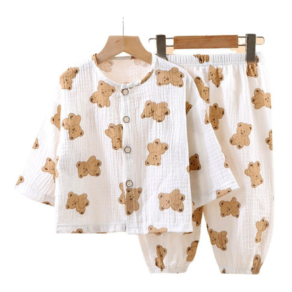 Spring and Summer Girls' Pajamas Clothing Set