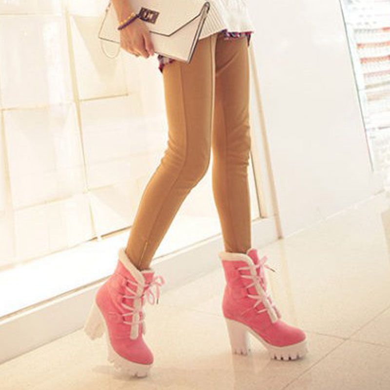 Women's Plush-Lined Chunky Mid-Calf Boots