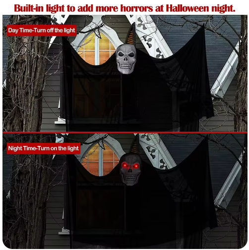 Voice-Activated LED Hanging Skull Ghost