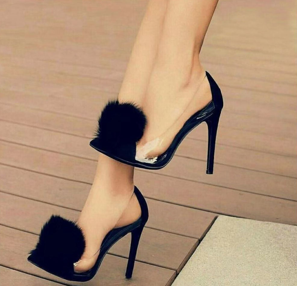 Women's Pointed Toe High Heel Shoes – Stiletto, PVC Upper, Black, EU 35–40
