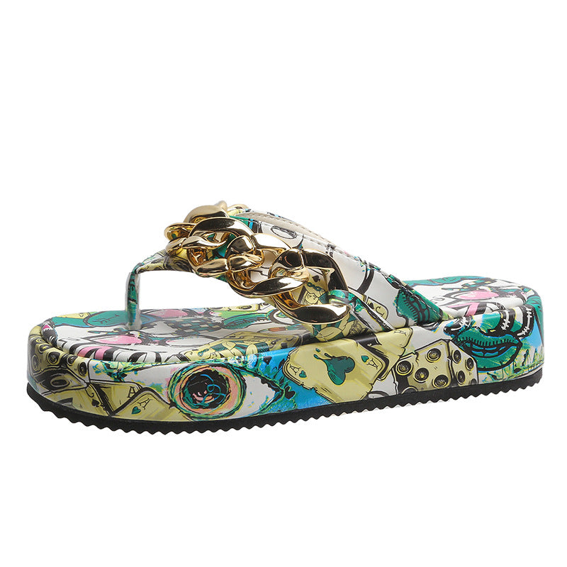 Women's Graffiti Platform Sandals – Bold Street-Style Mules