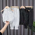 Summer Baby Girls Polka Dot Chiffon Clothing Set