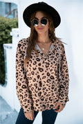 Oversized Printed Hooded Sweatshirt with Pocket