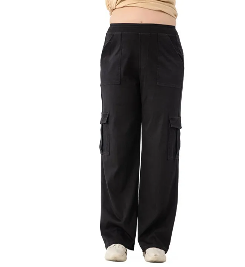 Damen-Sport-Hose mit hoher Taille und doppelter Tasche