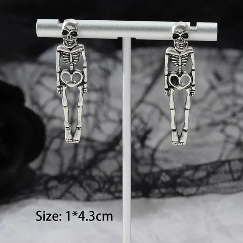 Vintage-Style Skeleton Halloween Earrings