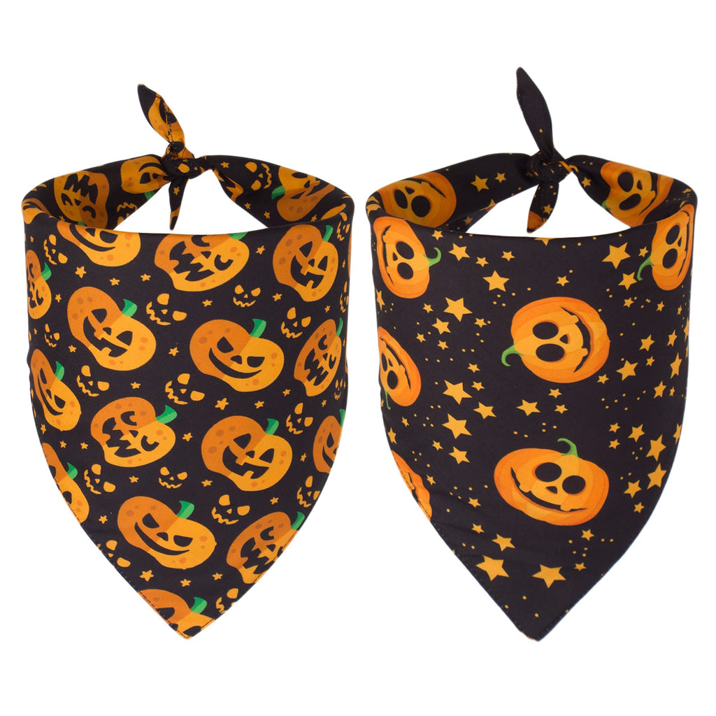 PTDECOR Halloween Dog Bandanas 2-Pack