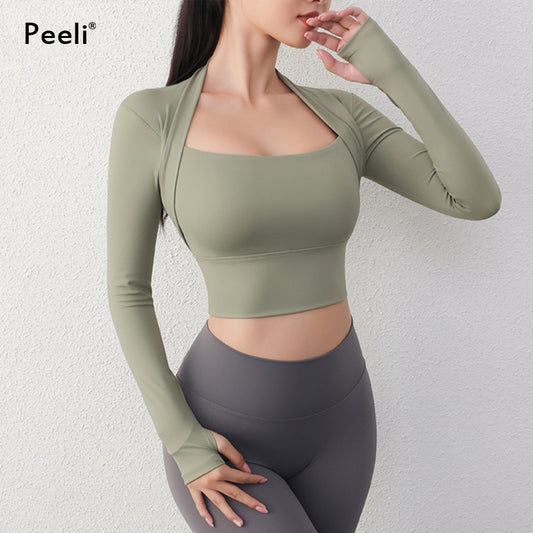 Faux Two-Piece Yoga Top – Women's Fitness Activewear