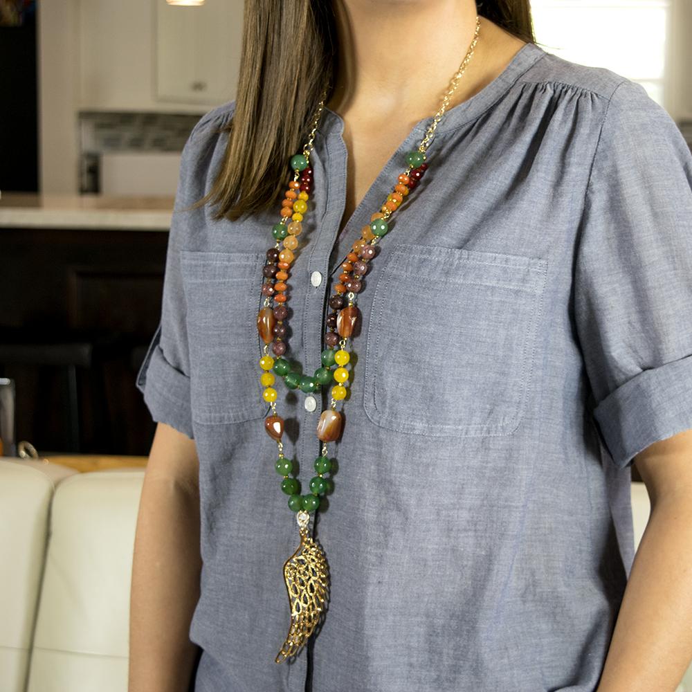 Two-Strand Natural Stone Necklace