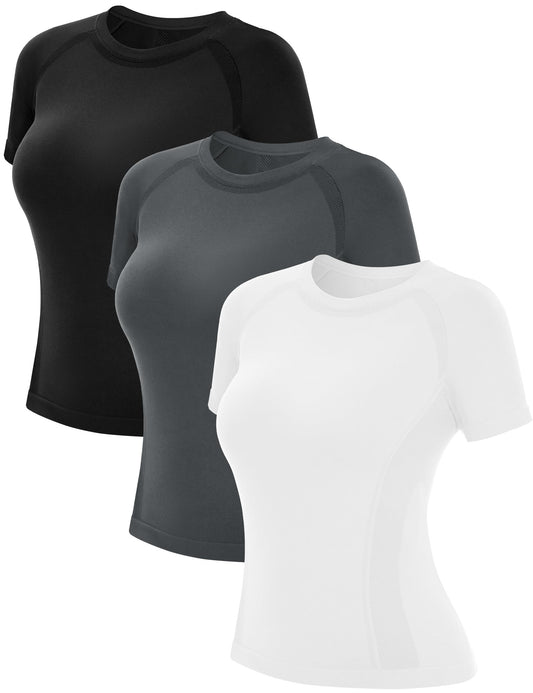 Women's Seamless Short Sleeve Workout Top – Yoga & Gym Athletic Shirt