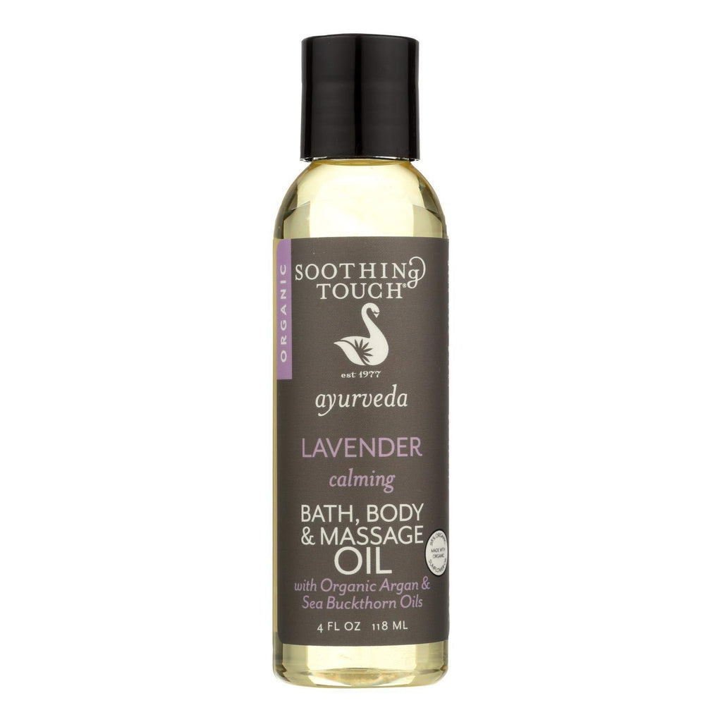 Soothing Touch Organic Lavender Bath, Body & Massage Oil – Ayurvedic Calming Formula, 4oz