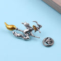 Witch on Broom Brooch