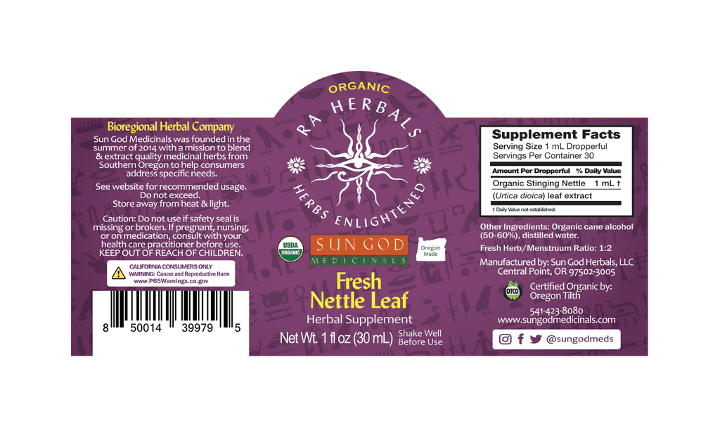 Ra Herbals Certified Organic Fresh Nettle Leaf Tincture