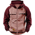Men's Camo Full Zip Hoodie Sweatshirt – Outdoor Jacket with Pockets in Pink (Medium)