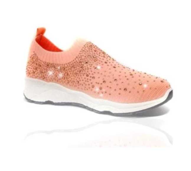 Rhinestone Sock-Style Flat Shoes for Women