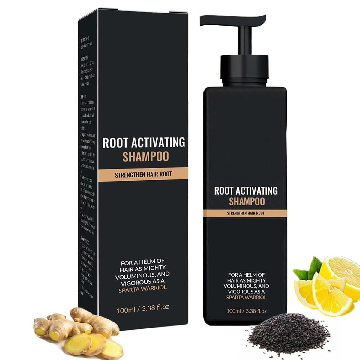 Spartan Root Activator Shampoo – Natural Hair Regrowth for Darker & Thicker Hair, 100ml
