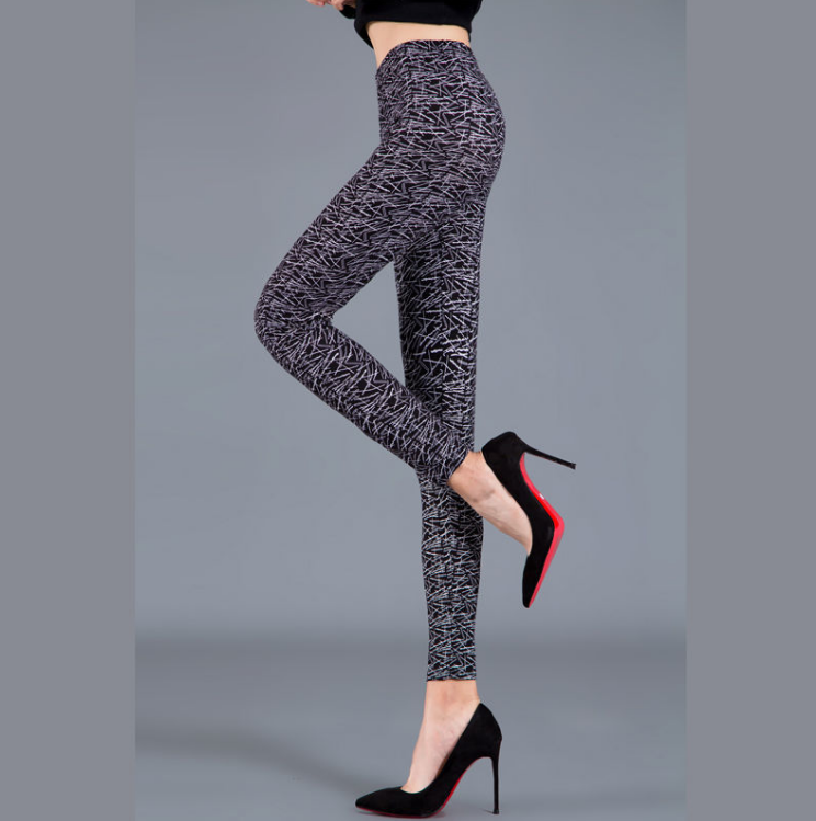 Women's Printed Stretch Leggings, One Size