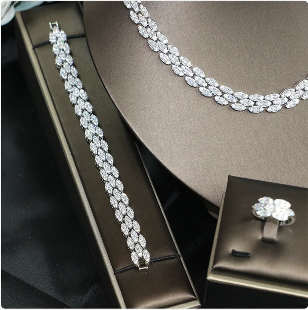 Women's Floral Wedding Jewellery Set