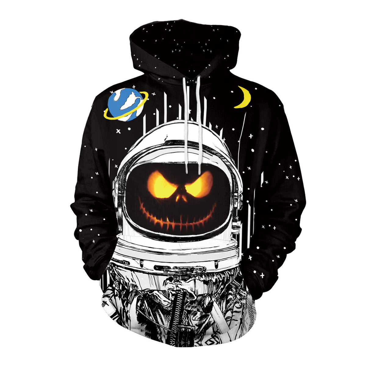 Halloween Hooded Sweatshirt – Unisex Graphic Hoodie for Parties & Events