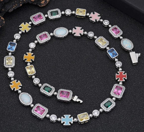 Hip-Hop Gemstone Necklaces & Bracelets