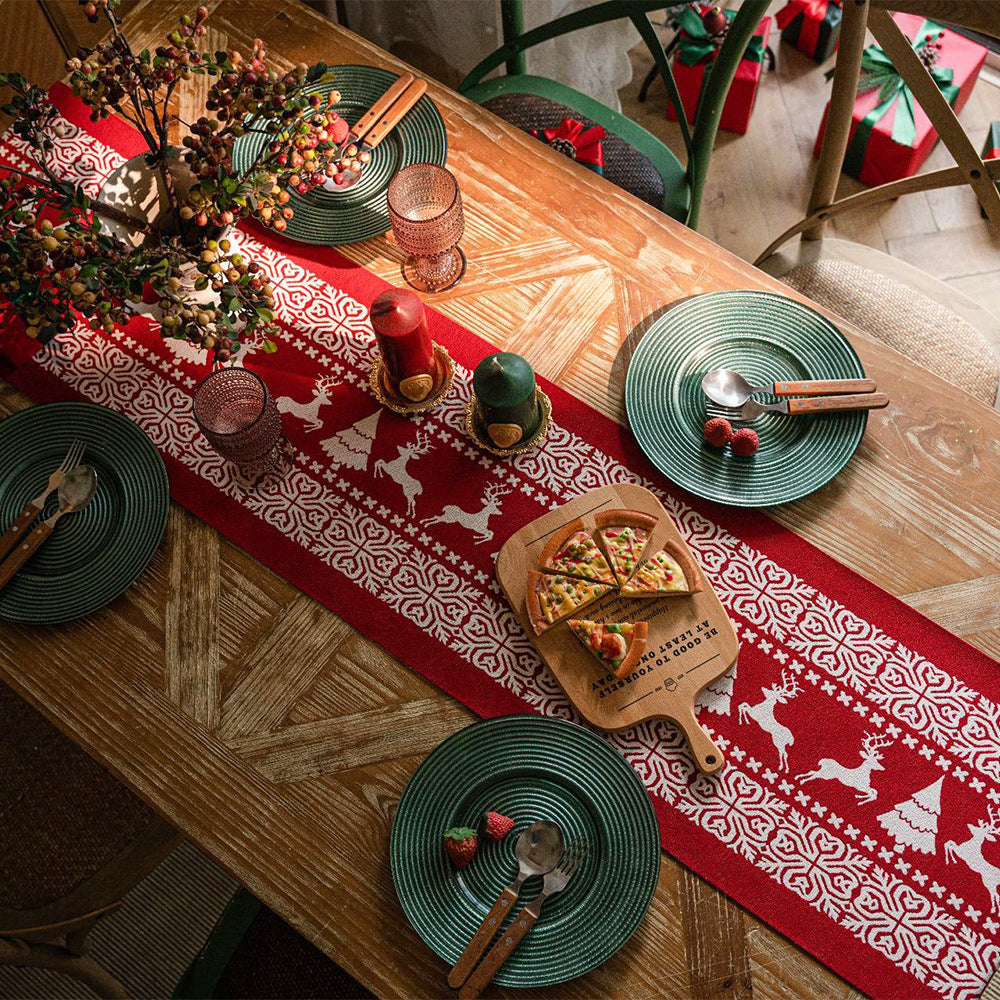 Christmas Table Runner with Tassels