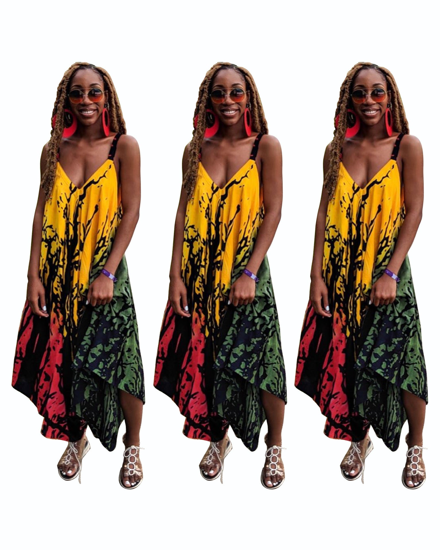 Damen-Jumpsuit mit mehrfarbigem Print | Kühner, lässiger Einteiler