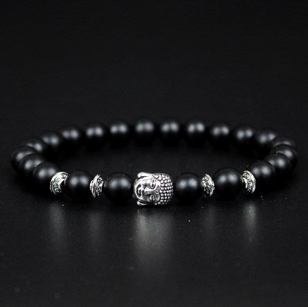 Matte Stone Bead Buddha Bracelet