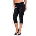 Jean crayon court en denim pour femme
