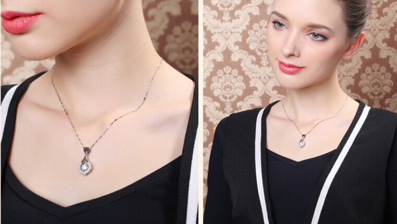 Sterling Silver Waterdrop Pendant Necklace