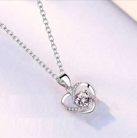 Heart Necklace and Earrings Set
