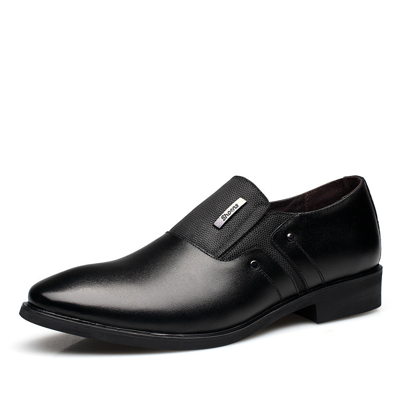 Men's Black Pointed-Toe Leather Shoes