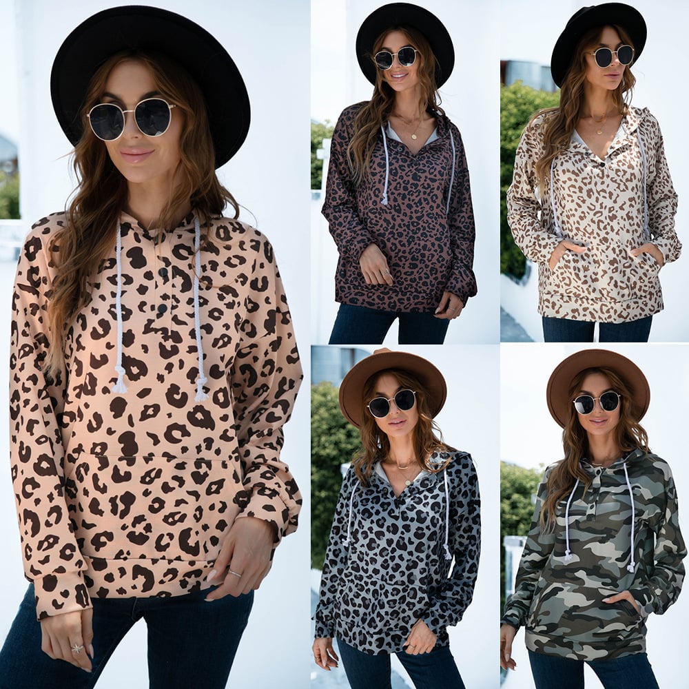Oversized Printed Hooded Sweatshirt with Pocket